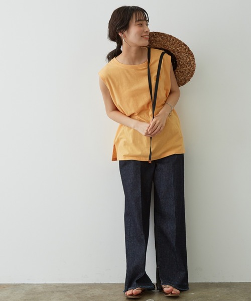 FRUIT OF THE LOOM(フルーツオブザルーム)の「【FRUIT OF THE LOOM for SALON】ノースリーブTシャツ(Tシャツ/カットソー・レディース・カーキ/オレンジ/ラベンダー/ベージュ・FREE)」の12枚目の写真