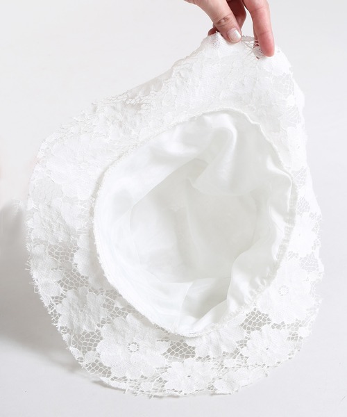 WC（ダブル シー）の「レースフリルハット（ハット・レディース・ホワイト/ブラック・FREE）」の3枚目の写真
