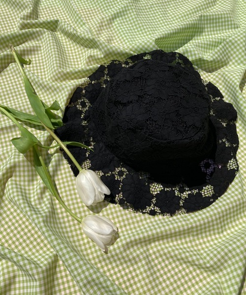 WC（ダブル シー）の「レースフリルハット（ハット・レディース・ホワイト/ブラック・FREE）」の9枚目の写真