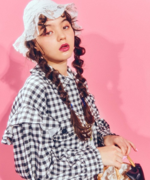 WC（ダブル シー）の「レースフリルハット（ハット・レディース・ホワイト/ブラック・FREE）」の12枚目の写真