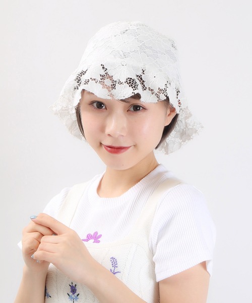WC（ダブル シー）の「レースフリルハット（ハット・レディース・ホワイト/ブラック・FREE）」の13枚目の写真