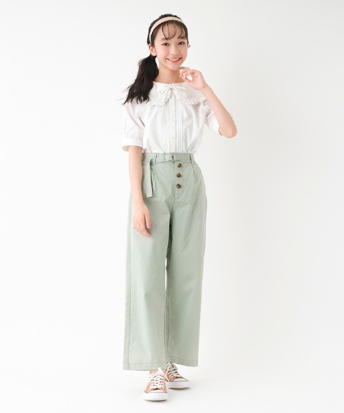 Lindsay（リンジィ）の「細めワイドパンツ（その他パンツ・キッズ・ベージュ/エメラルド/ブラウン・150cm/160cm/140cm）」の3枚目の写真