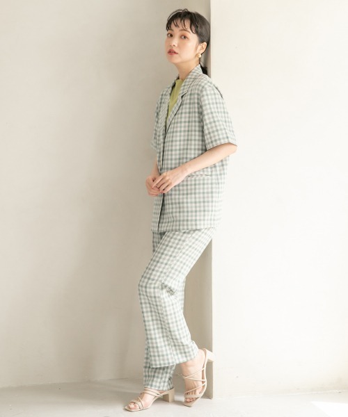 LOWRYS FARM（ローリーズファーム）の「バスケットチェックジャケットＳＳ　925750（テーラードジャケット・レディース・ブラウン/グリーン・FREE）」の11枚目の写真