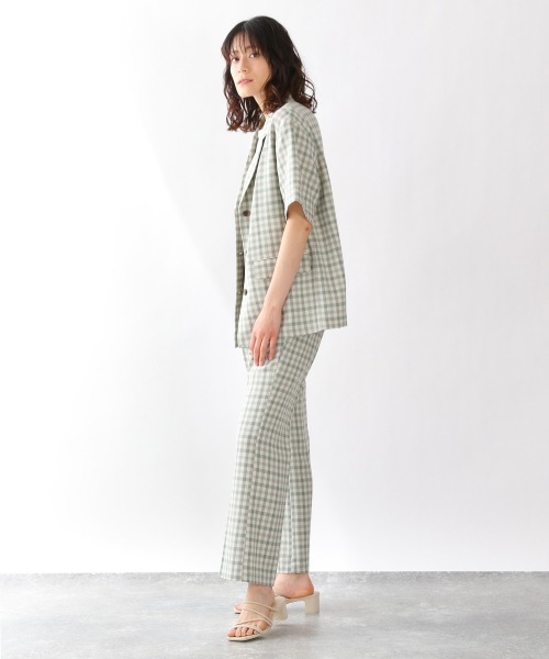 LOWRYS FARM（ローリーズファーム）の「バスケットチェックジャケットＳＳ　925750（テーラードジャケット・レディース・ブラウン/グリーン・FREE）」の21枚目の写真