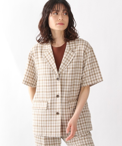 LOWRYS FARM（ローリーズファーム）の「バスケットチェックジャケットＳＳ　925750（テーラードジャケット・レディース・ブラウン/グリーン・FREE）」の16枚目の写真