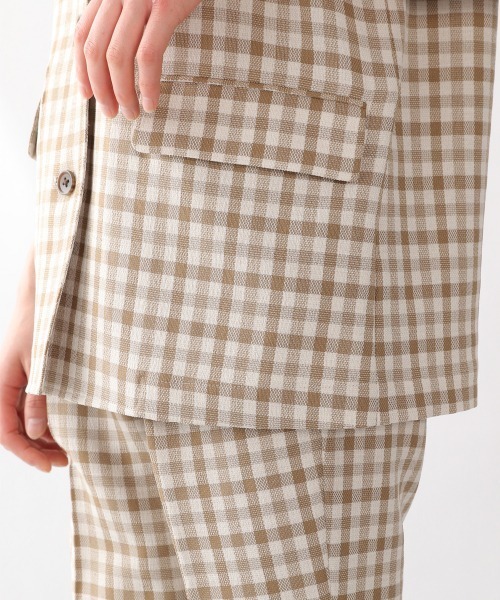 LOWRYS FARM（ローリーズファーム）の「バスケットチェックジャケットＳＳ　925750（テーラードジャケット・レディース・ブラウン/グリーン・FREE）」の15枚目の写真