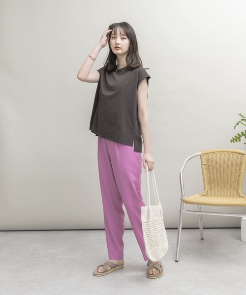 UR Lab.（アーバンリサーチラボ）の「ICESUMMER フレンチスリーブTシャツ（Tシャツ/カットソー・レディース・ライトブルー/オレンジ/カーキ/ブラック/ライトベージュ/オフホワイト/ダークブラウン・FREE）」の11枚目の写真