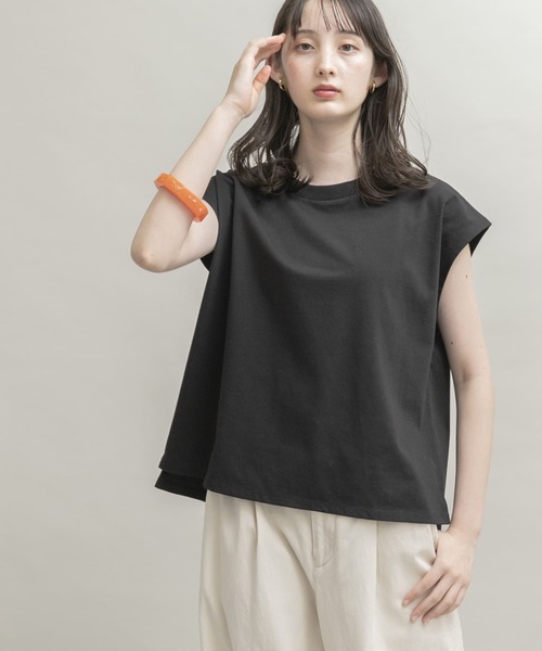 UR Lab.（アーバンリサーチラボ）の「ICESUMMER フレンチスリーブTシャツ（Tシャツ/カットソー・レディース・ライトブルー/オレンジ/カーキ/ブラック/ライトベージュ/オフホワイト/ダークブラウン・FREE）」の14枚目の写真