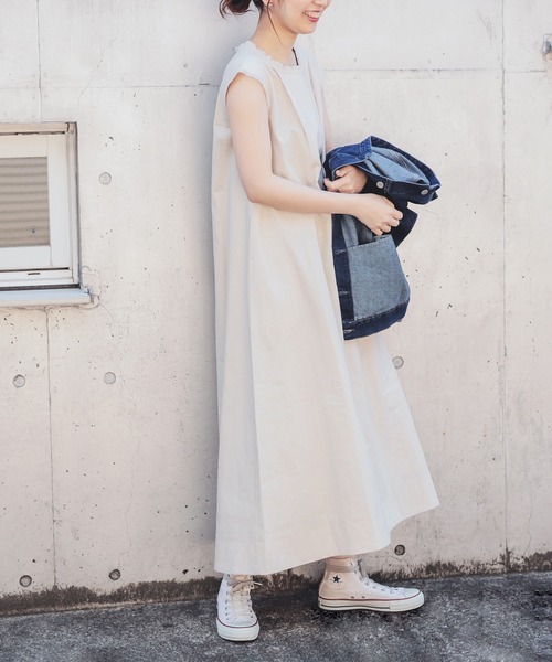 natural couture(ナチュラルクチュール)の「綿麻フリンジテントラインワンピース(ワンピース・レディース・ブラック/グレー/インディゴブルー/オレンジ/ライトベージュ・MEDIUM/LARGE)」の17枚目の写真