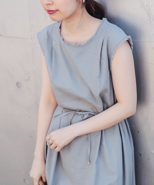 natural couture(ナチュラルクチュール)の「綿麻フリンジテントラインワンピース(ワンピース・レディース・ブラック/グレー/インディゴブルー/オレンジ/ライトベージュ・MEDIUM/LARGE)」の22枚目の写真
