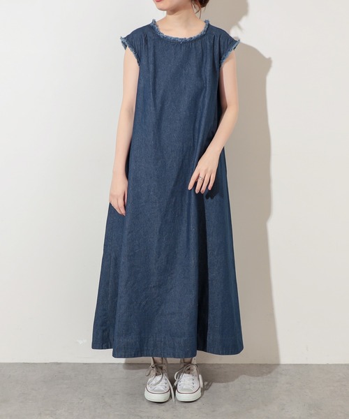 natural couture(ナチュラルクチュール)の「綿麻フリンジテントラインワンピース(ワンピース・レディース・ブラック/グレー/インディゴブルー/オレンジ/ライトベージュ・MEDIUM/LARGE)」の20枚目の写真