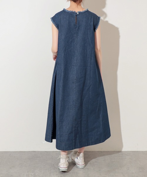 natural couture(ナチュラルクチュール)の「綿麻フリンジテントラインワンピース(ワンピース・レディース・ブラック/グレー/インディゴブルー/オレンジ/ライトベージュ・MEDIUM/LARGE)」の14枚目の写真