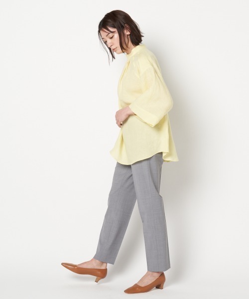 HELIOPOLE（エリオポール）の「80リネンBARBARAスタンドカラーブラウス（シャツ/ブラウス・レディース・スカイブルー/ホワイト/カーキ/ライトイエロー・38）」の11枚目の写真