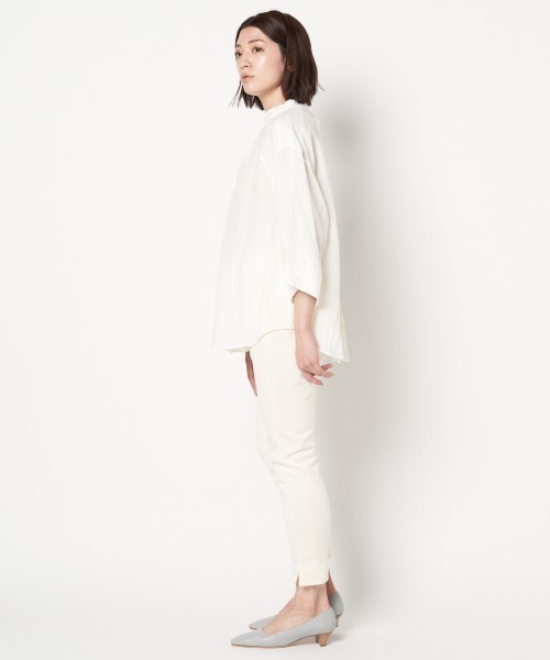 HELIOPOLE（エリオポール）の「80リネンBARBARAスタンドカラーブラウス（シャツ/ブラウス・レディース・スカイブルー/ホワイト/カーキ/ライトイエロー・38）」の7枚目の写真