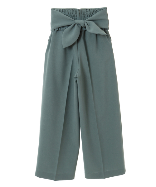 Tiara(ティアラ)の「麻調リボンベルトワイドパンツ(その他パンツ・レディース・スミクロ/グリーン/キャメル/グレイッシュベージュ・M/S)」の12枚目の写真