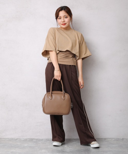 Bonjour Sagan(ボンジュールサガン)の「配色ステッチちびTEE【ZOZO限定アイテム】(Tシャツ/カットソー・レディース・ブラック/ダークオレンジ/ベージュ/グリーン/ダークグリーン/オフホワイト・FREE)」の8枚目の写真