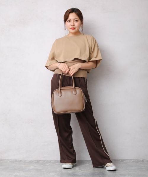 Bonjour Sagan(ボンジュールサガン)の「配色ステッチちびTEE【ZOZO限定アイテム】(Tシャツ/カットソー・レディース・ブラック/ダークオレンジ/ベージュ/グリーン/ダークグリーン/オフホワイト・FREE)」の9枚目の写真