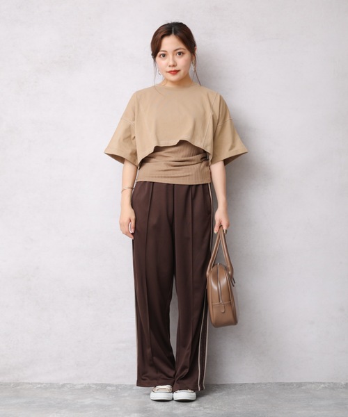 Bonjour Sagan(ボンジュールサガン)の「配色ステッチちびTEE【ZOZO限定アイテム】(Tシャツ/カットソー・レディース・ブラック/ダークオレンジ/ベージュ/グリーン/ダークグリーン/オフホワイト・FREE)」の13枚目の写真