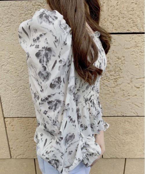 chuu(チュー)の「SONYUNARA 水墨柄シフォンブラウス(Tシャツ/カットソー・レディース・ダークグレー・FREE)」の11枚目の写真