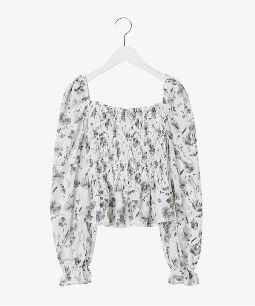 chuu(チュー)の「SONYUNARA 水墨柄シフォンブラウス(Tシャツ/カットソー・レディース・ダークグレー・FREE)」の3枚目の写真