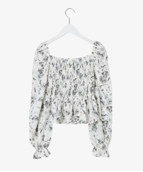 chuu(チュー)の「SONYUNARA 水墨柄シフォンブラウス(Tシャツ/カットソー・レディース・ダークグレー・FREE)」の8枚目の写真