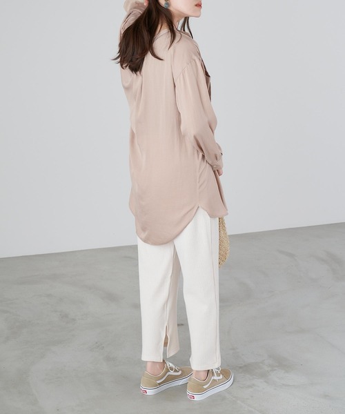 Chaco closet（チャコ クローゼット）の「ウエストリブスリットパンツ（その他パンツ・レディース・ネイビー/グレー/カーキ/アイボリー・FREE）」の14枚目の写真