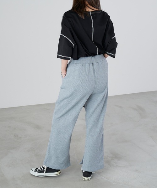 Chaco closet（チャコ クローゼット）の「ウエストリブスリットパンツ（その他パンツ・レディース・ネイビー/グレー/カーキ/アイボリー・FREE）」の18枚目の写真