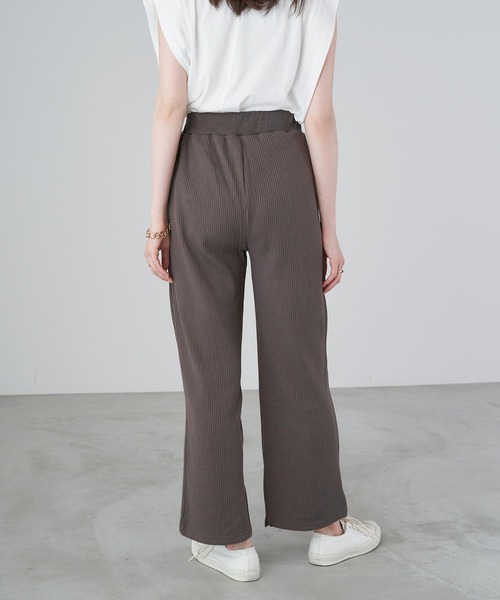 Chaco closet（チャコ クローゼット）の「ウエストリブスリットパンツ（その他パンツ・レディース・ネイビー/グレー/カーキ/アイボリー・FREE）」の20枚目の写真