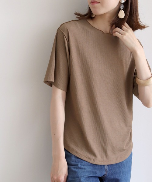 HER CLOSET（ハークローゼット）の「【HERCLOSET】シアーテレコプルオーバー（Tシャツ/カットソー・レディース・ブラック/ライトブラウン/ブラウン/ライトベージュ・M）」の3枚目の写真