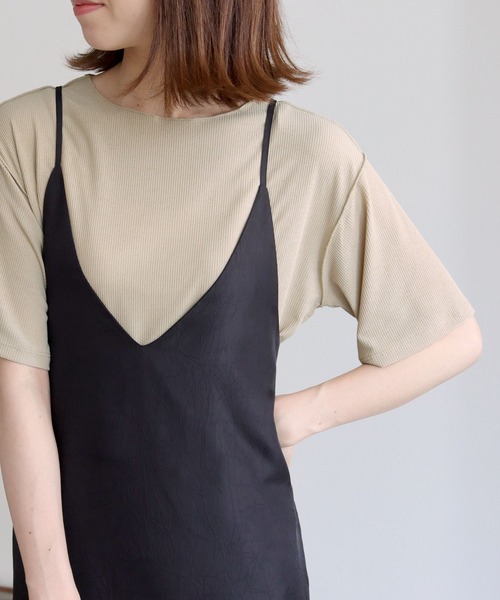 HER CLOSET（ハークローゼット）の「【HERCLOSET】シアーテレコプルオーバー（Tシャツ/カットソー・レディース・ブラック/ライトブラウン/ブラウン/ライトベージュ・M）」の4枚目の写真