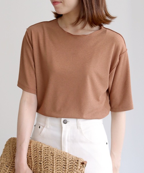 HER CLOSET（ハークローゼット）の「【HERCLOSET】シアーテレコプルオーバー（Tシャツ/カットソー・レディース・ブラック/ライトブラウン/ブラウン/ライトベージュ・M）」の19枚目の写真