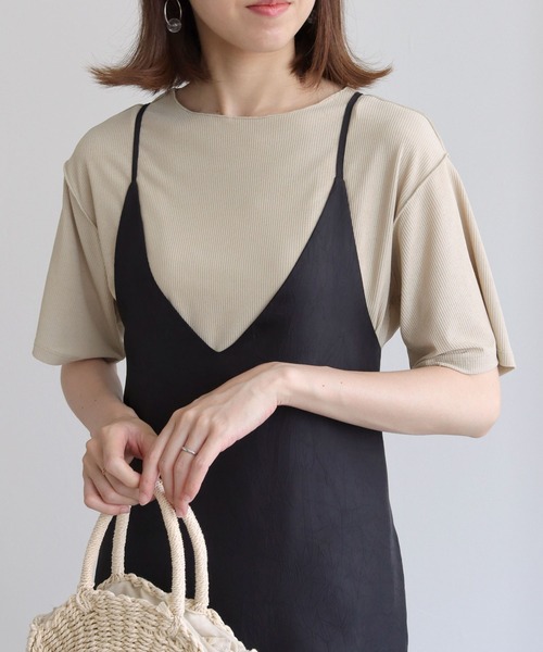 HER CLOSET（ハークローゼット）の「【HERCLOSET】シアーテレコプルオーバー（Tシャツ/カットソー・レディース・ブラック/ライトブラウン/ブラウン/ライトベージュ・M）」の14枚目の写真