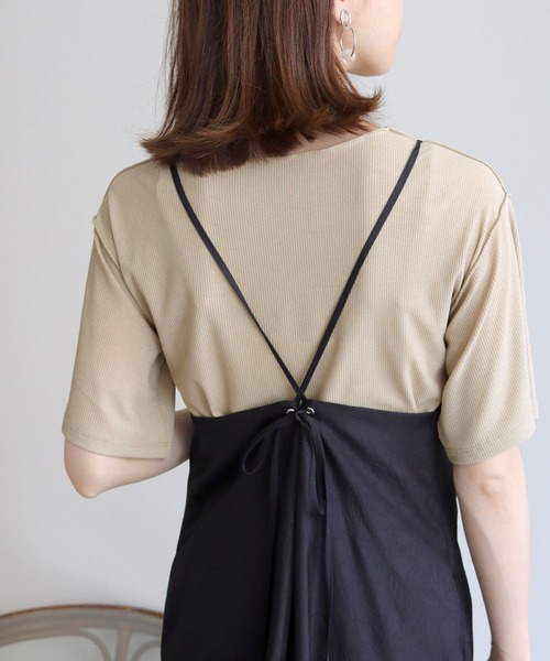 HER CLOSET（ハークローゼット）の「【HERCLOSET】シアーテレコプルオーバー（Tシャツ/カットソー・レディース・ブラック/ライトブラウン/ブラウン/ライトベージュ・M）」の12枚目の写真