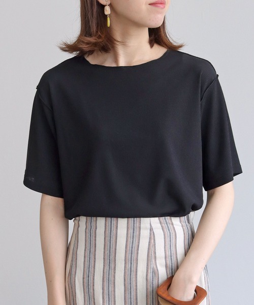 HER CLOSET（ハークローゼット）の「【HERCLOSET】シアーテレコプルオーバー（Tシャツ/カットソー・レディース・ブラック/ライトブラウン/ブラウン/ライトベージュ・M）」の18枚目の写真