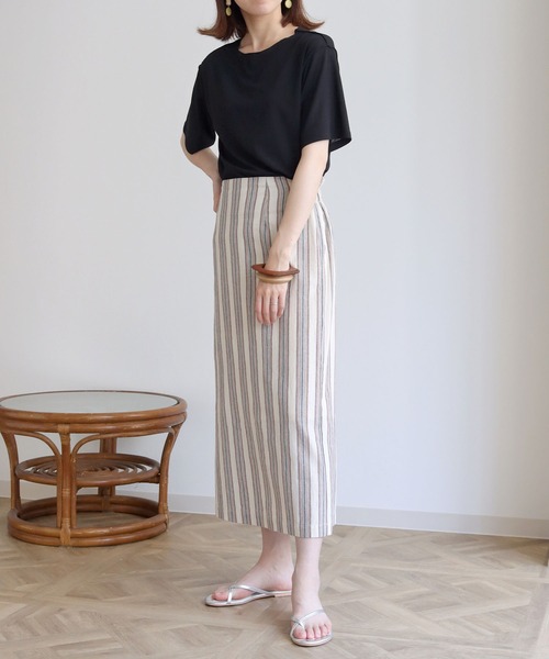 HER CLOSET（ハークローゼット）の「【HERCLOSET】シアーテレコプルオーバー（Tシャツ/カットソー・レディース・ブラック/ライトブラウン/ブラウン/ライトベージュ・M）」の8枚目の写真
