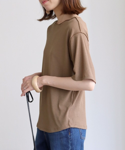 HER CLOSET（ハークローゼット）の「【HERCLOSET】シアーテレコプルオーバー（Tシャツ/カットソー・レディース・ブラック/ライトブラウン/ブラウン/ライトベージュ・M）」の13枚目の写真