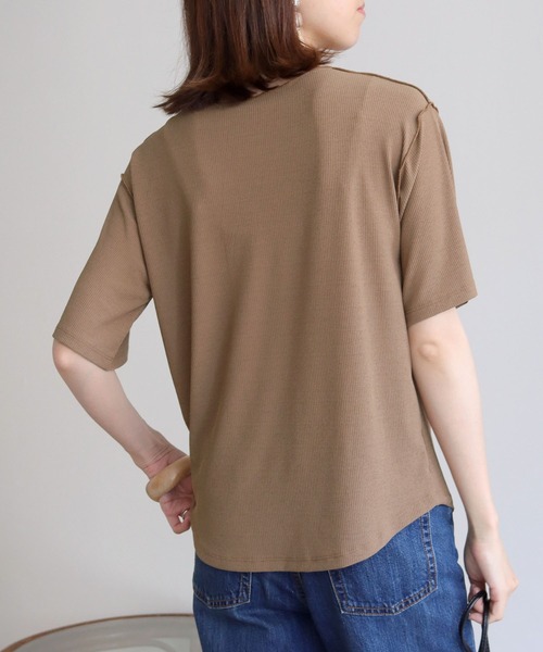 HER CLOSET（ハークローゼット）の「【HERCLOSET】シアーテレコプルオーバー（Tシャツ/カットソー・レディース・ブラック/ライトブラウン/ブラウン/ライトベージュ・M）」の11枚目の写真