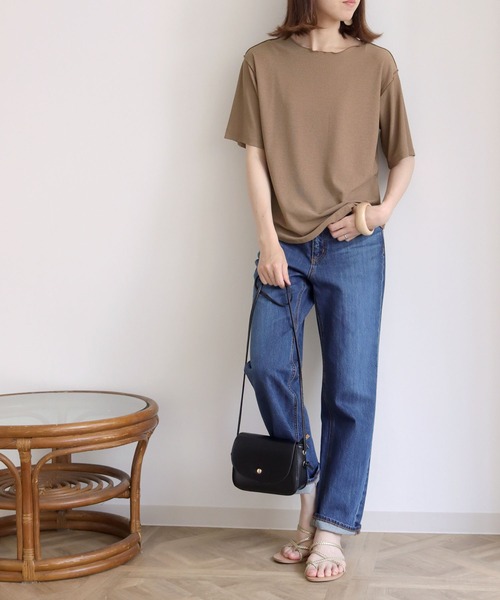 HER CLOSET（ハークローゼット）の「【HERCLOSET】シアーテレコプルオーバー（Tシャツ/カットソー・レディース・ブラック/ライトブラウン/ブラウン/ライトベージュ・M）」の22枚目の写真