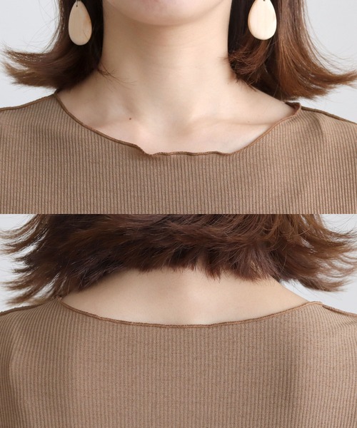 HER CLOSET（ハークローゼット）の「【HERCLOSET】シアーテレコプルオーバー（Tシャツ/カットソー・レディース・ブラック/ライトブラウン/ブラウン/ライトベージュ・M）」の20枚目の写真