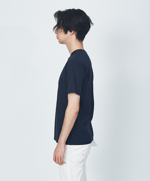 ABAHOUSE GRAY（アバハウスグレイ）の「【展開店舗限定】シルケット天竺 ヘンリーネック 半袖Tシャツ（Tシャツ/カットソー・メンズ・ホワイト/ブラック/ダークグリーン/ネイビー/ブラウン/グレイッシュベージュ・46/48/50）」の8枚目の写真
