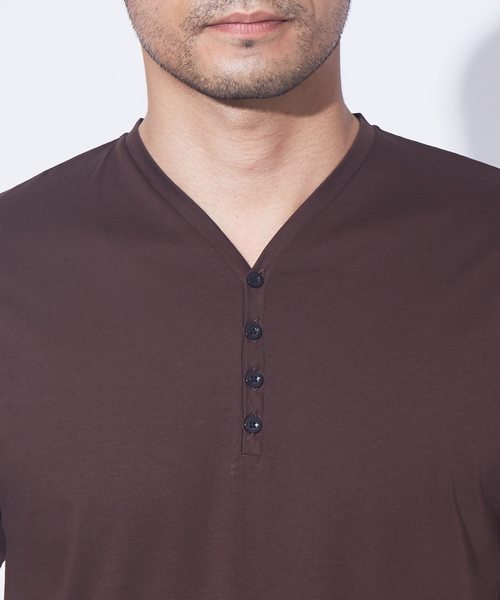ABAHOUSE GRAY（アバハウスグレイ）の「【展開店舗限定】シルケット天竺 ヘンリーネック 半袖Tシャツ（Tシャツ/カットソー・メンズ・ホワイト/ブラック/ダークグリーン/ネイビー/ブラウン/グレイッシュベージュ・46/48/50）」の13枚目の写真