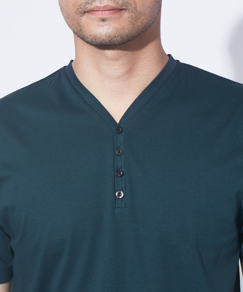 ABAHOUSE GRAY（アバハウスグレイ）の「【展開店舗限定】シルケット天竺 ヘンリーネック 半袖Tシャツ（Tシャツ/カットソー・メンズ・ホワイト/ブラック/ダークグリーン/ネイビー/ブラウン/グレイッシュベージュ・46/48/50）」の19枚目の写真