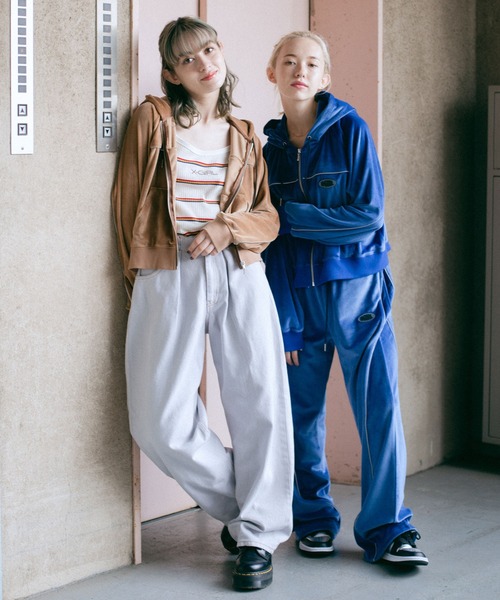 X-girl（エックスガール）の「VELOUR LOUNGE PANTS（その他パンツ・レディース・ブラック/ベージュ/ブルー・S/M）」の11枚目の写真