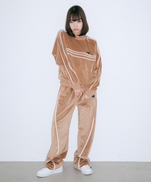 X-girl（エックスガール）の「VELOUR LOUNGE PANTS（その他パンツ・レディース・ブラック/ベージュ/ブルー・S/M）」の14枚目の写真