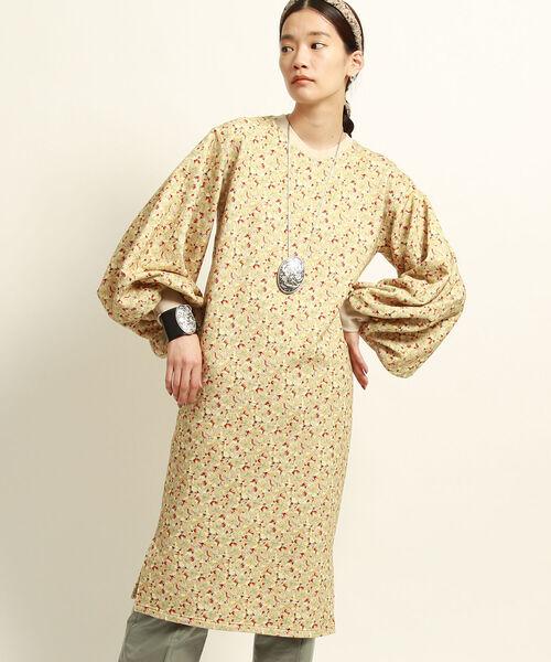 Ray BEAMS（レイビームス）の「FUMIE=TANAKA × Ray BEAMS / 別注 プリント スウェット ワンピース（ワンピース・レディース・ベージュ・ONE SIZE）」の2枚目の写真