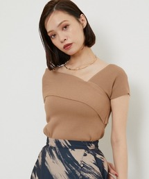 アシンメトリーニットトップス