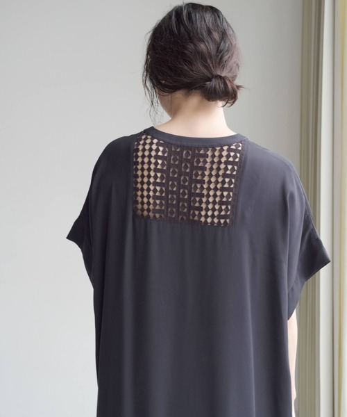 ONEME（ワンム）の「ONEME Back lace Dress（ワンピース・レディース・ネイビー/イエロー・FREE）」の12枚目の写真