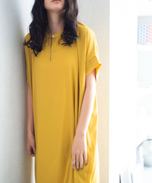 ONEME（ワンム）の「ONEME Back lace Dress（ワンピース・レディース・ネイビー/イエロー・FREE）」の9枚目の写真