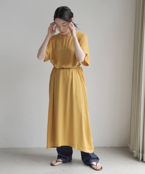 ONEME（ワンム）の「ONEME Back lace Dress（ワンピース・レディース・ネイビー/イエロー・FREE）」の7枚目の写真