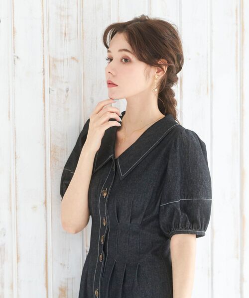 MAJESTIC LEGON（マジェスティックレゴン）の「ステッチコンシャスワンピ（ワンピース・レディース・ブラウン系その他2/ネイビー/ブラック・SMALL/MEDIUM）」の18枚目の写真